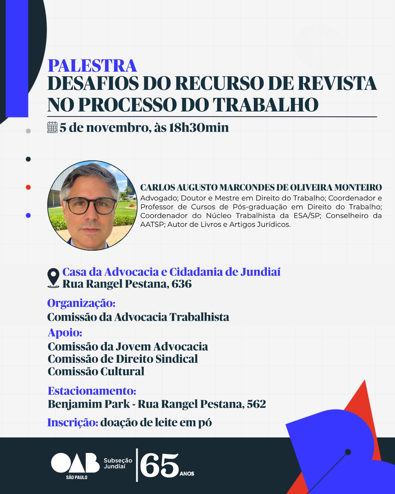 Palestra: Desafios do Recurso de Revista no Processo do Trabalho